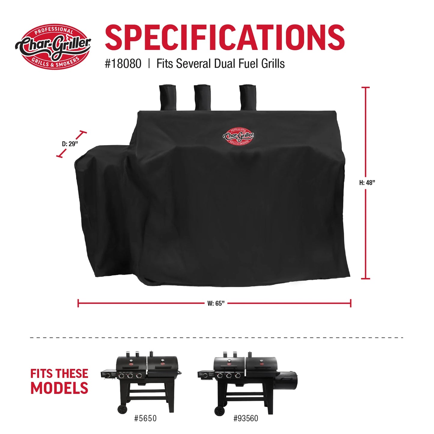 Cover for Char-Griller Double Play or Double Play Smoker BBQ