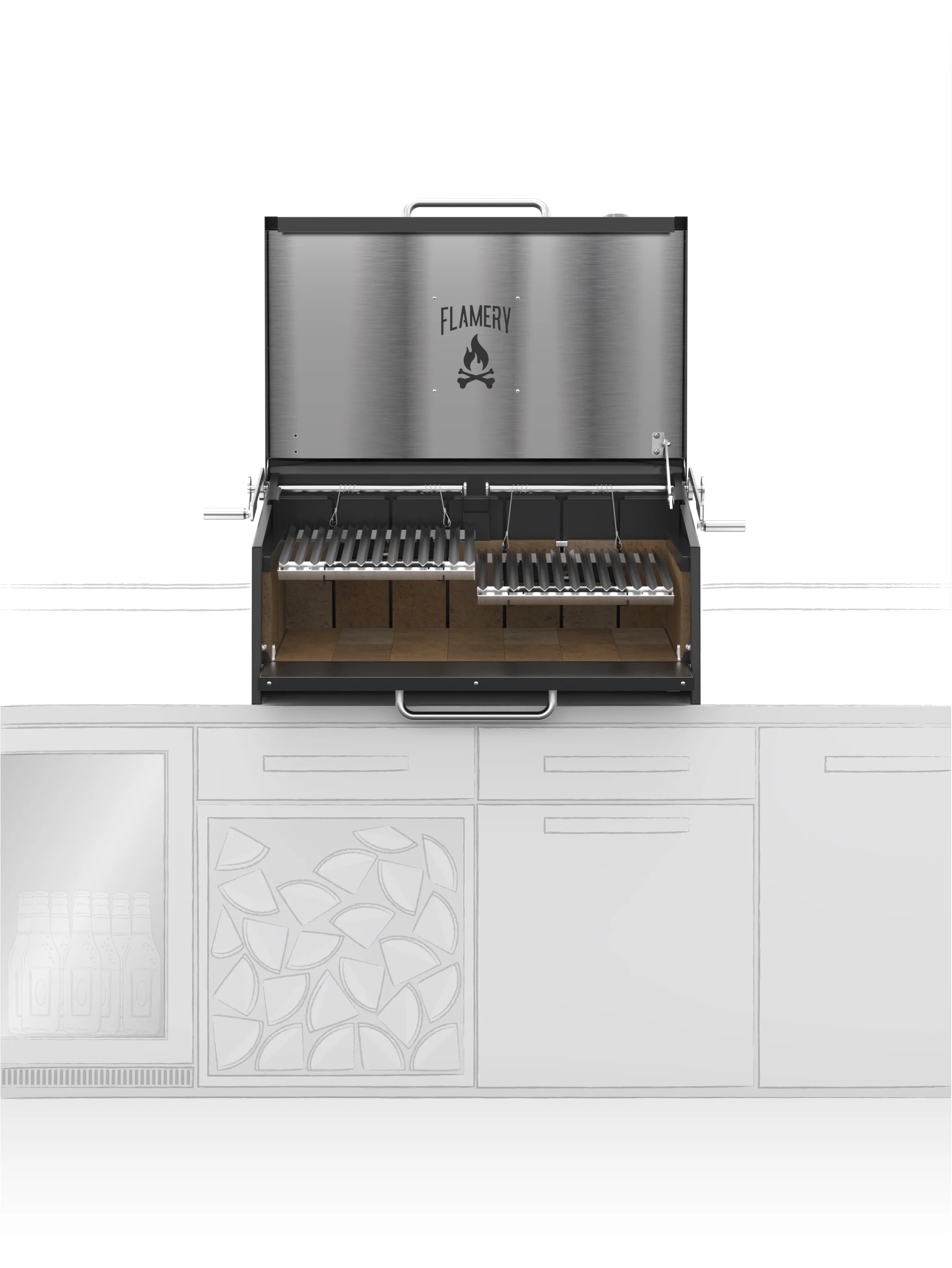 Flamery Small Asado BBQ with 50/50 Split Grill | BBQ Land