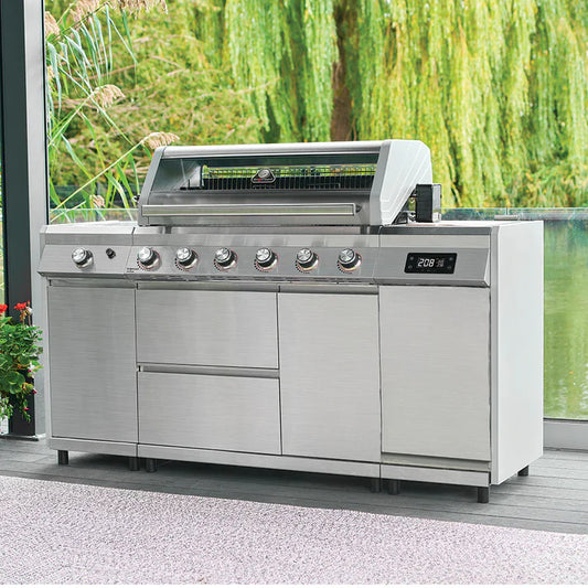 Grillstream Island 6 Burner Hybrid Gas & Charcoal BBQ