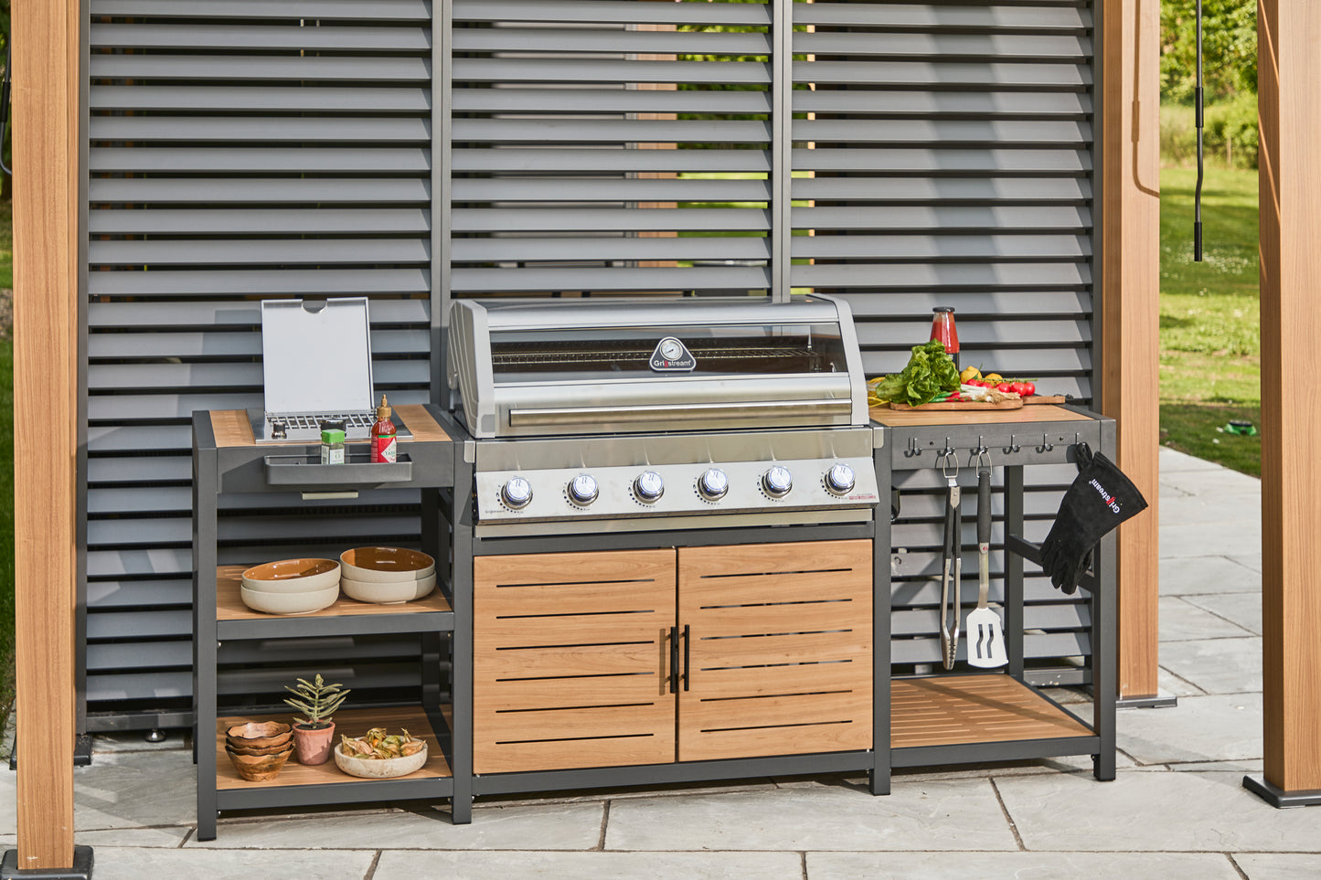 Grillstream Sanctuary Oak 6 Burner Outdoor Kitchen