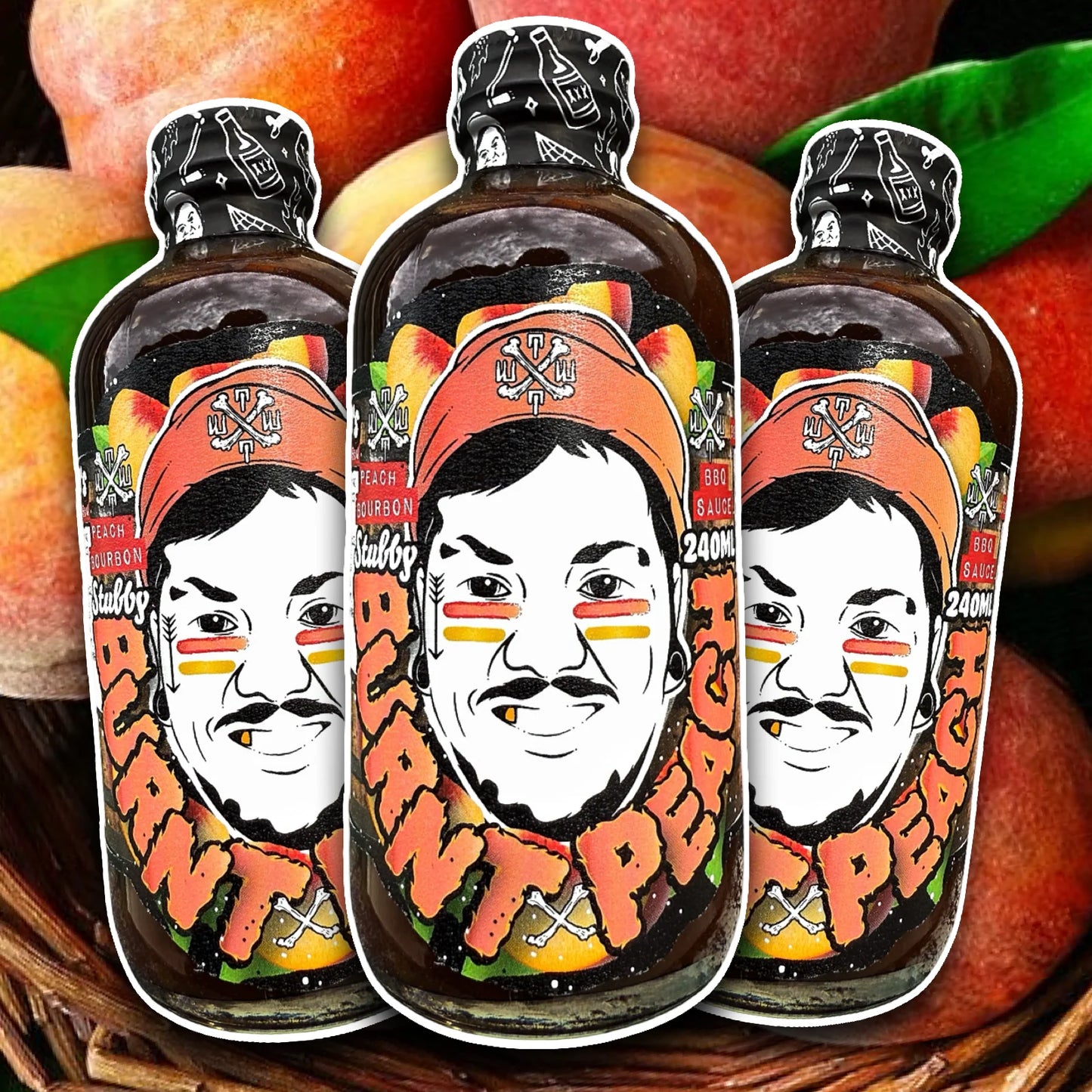 Burnt Peach BBQ - White Peach x Bourbon (240 ml) by Tubby Toms