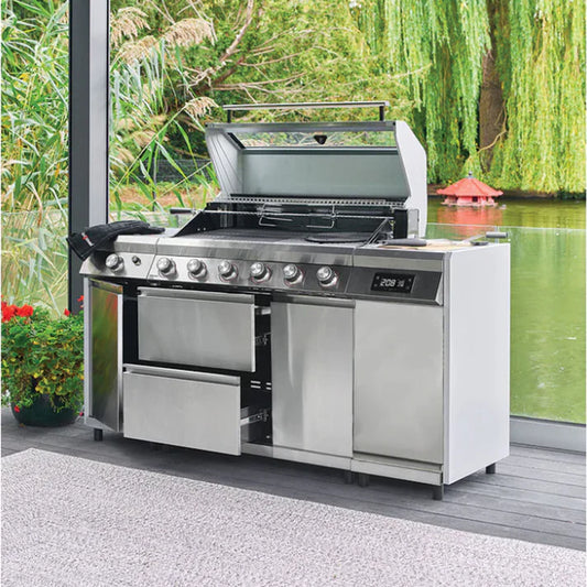 Grillstream Island 6 Burner Hybrid Gas & Charcoal BBQ