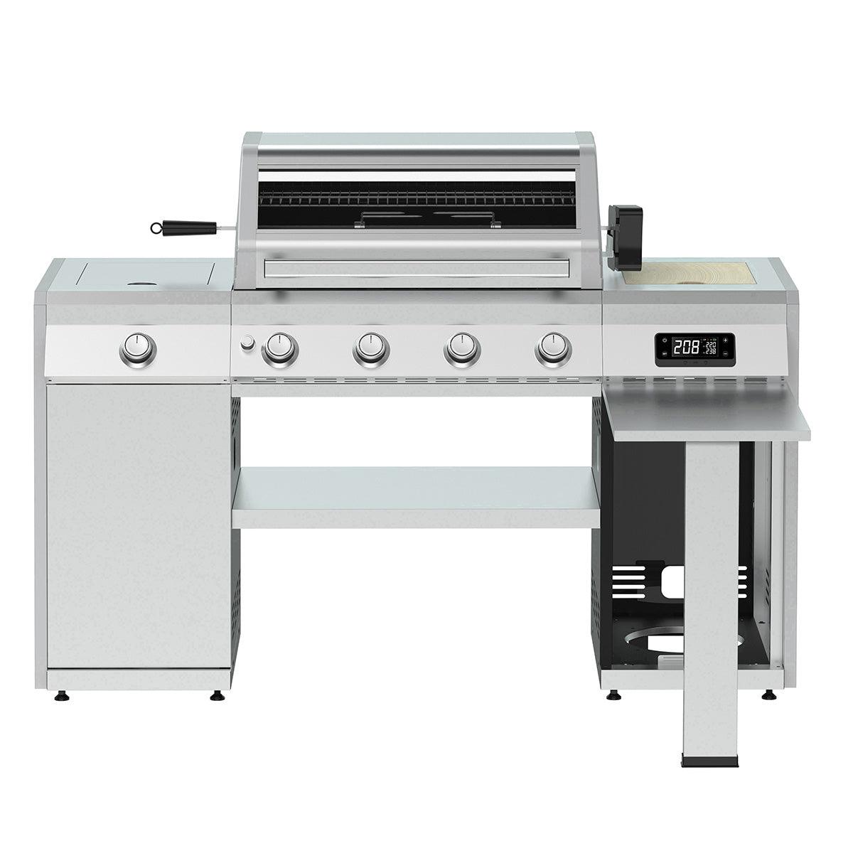 Grillstream Island 4 Burner Hybrid Gas & Charcoal BBQ