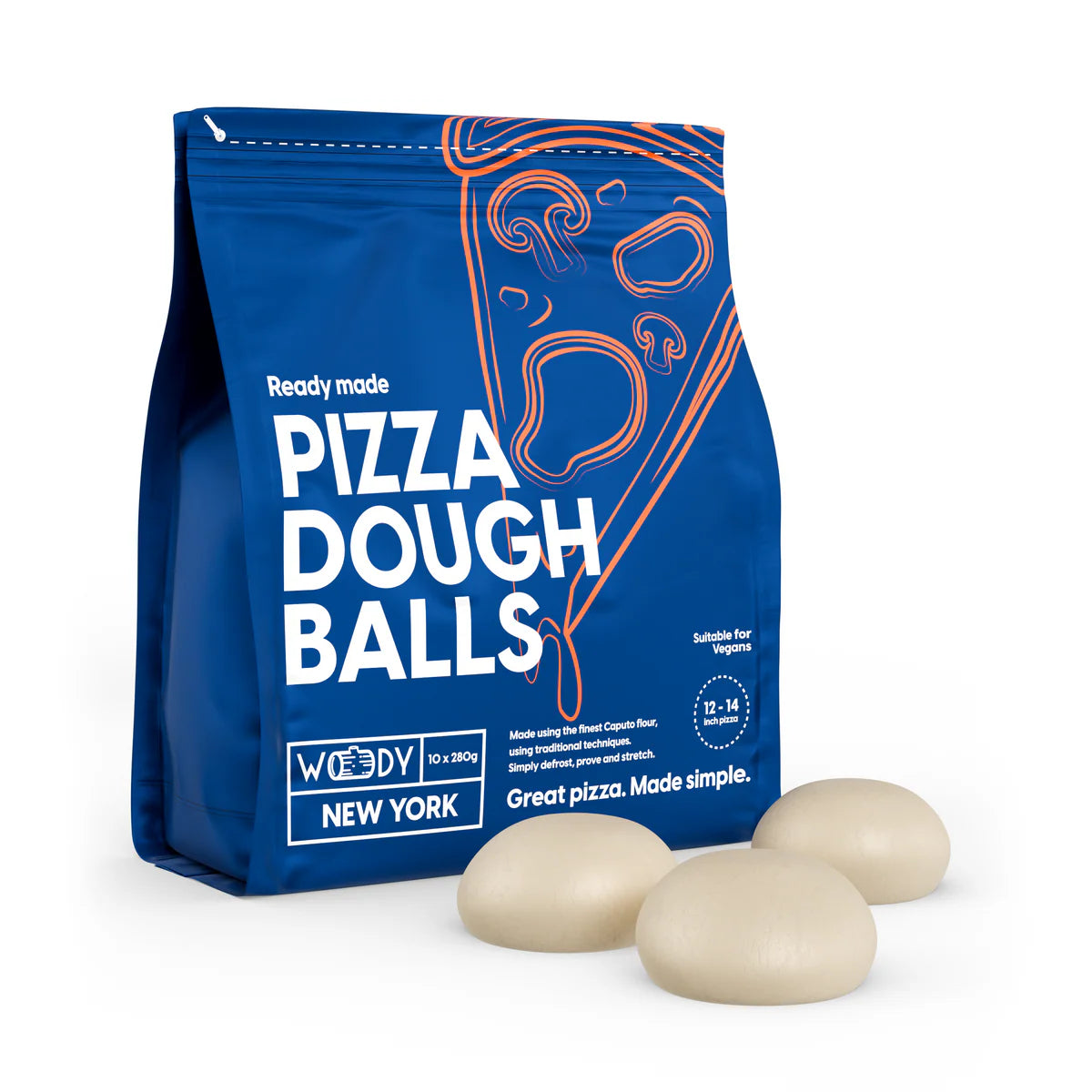 New York Pizza Dough Balls (Qty 12) by Woody