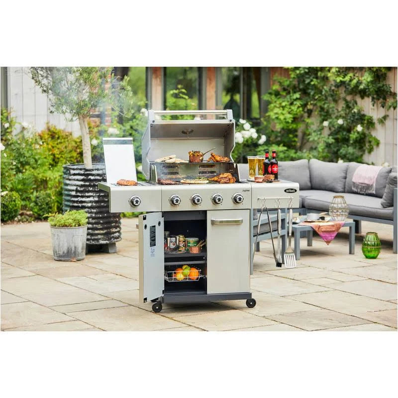 Jupiter 4 Stainless Steel Hybrid BBQ with Cover, Pizza Stone and Griddle
