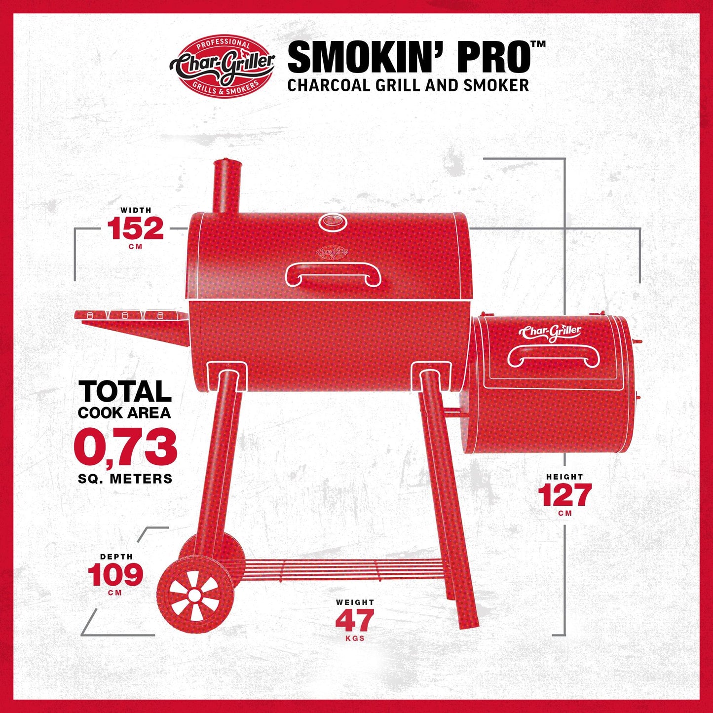 Smokin' Pro Charcoal BBQ and Offset Smoker by Char-Griller - BBQ Land