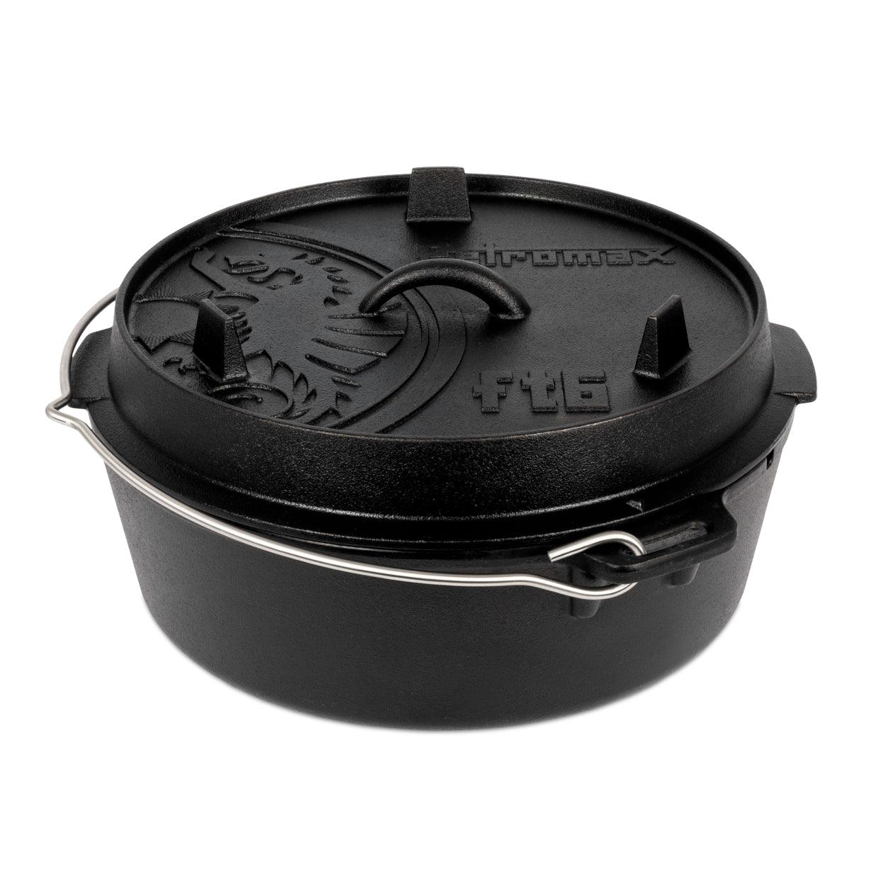 5.5L Cast Iron Dutch Oven Petromax FT6-T - BBQ Land