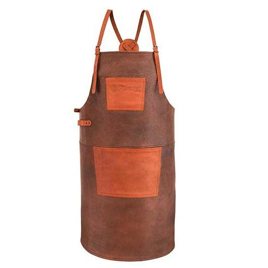 Petromax Leather BBQ Apron with Cross Back Straps - BBQ Land