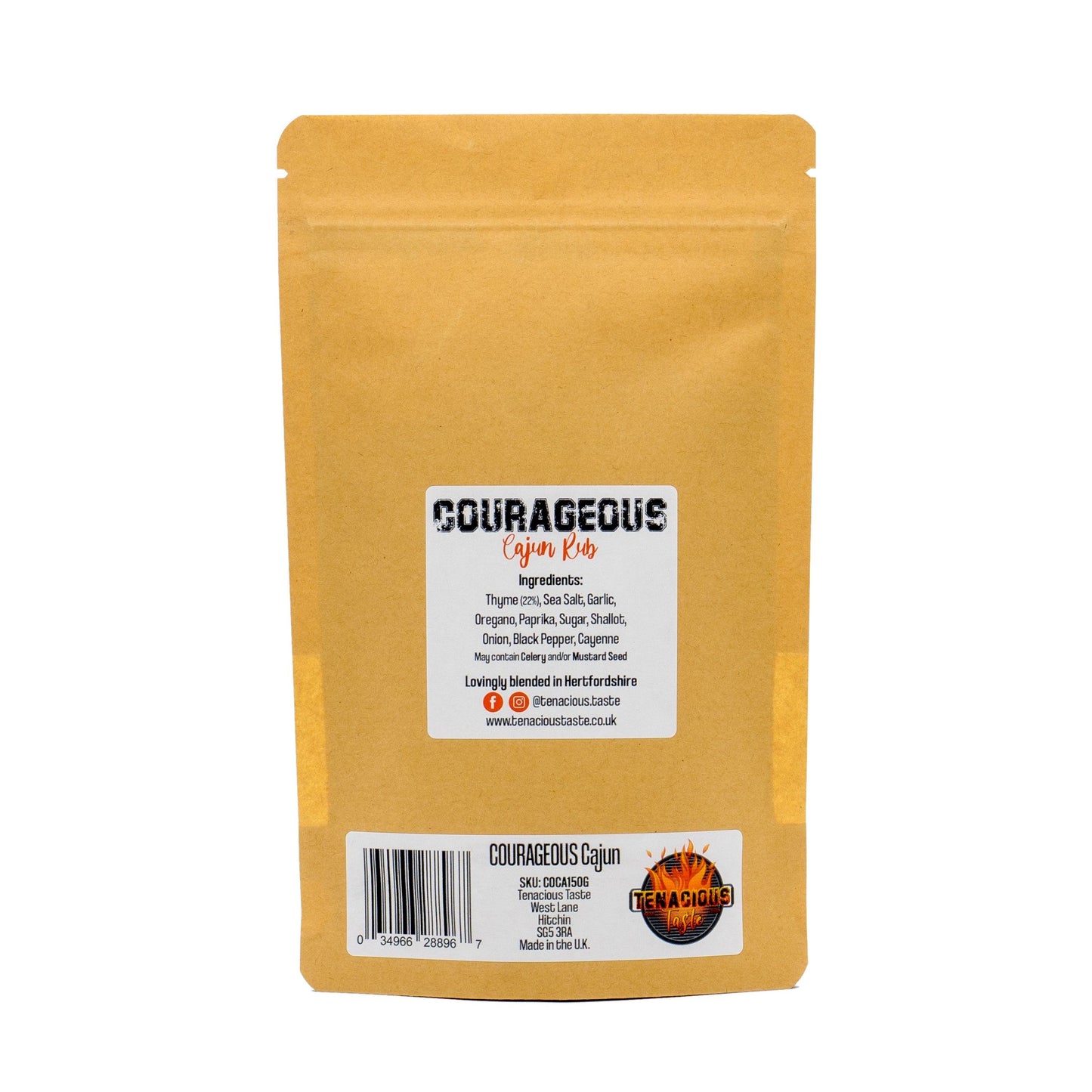 Courageous Cajun BBQ Rub 150g from Tenacious Taste - BBQ Land