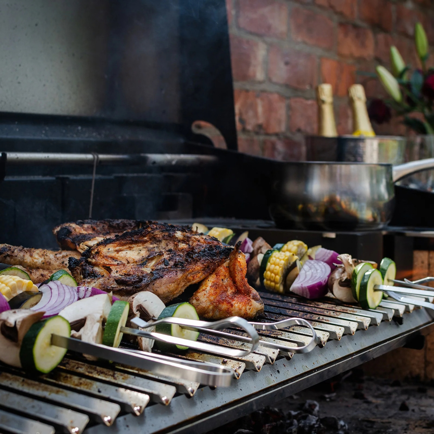 Flamery Large Asado Argentinian BBQ with Full Grill + Firebox