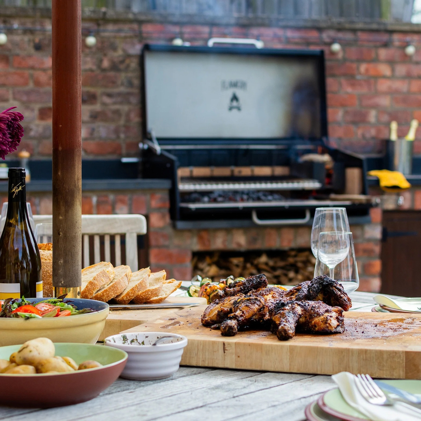 Flamery Large Asado Argentinian BBQ with Full Grill + Firebox