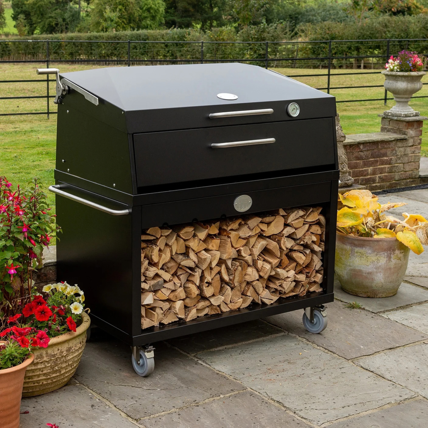 Flamery Large Asado BBQ with Split Grill and Firebox