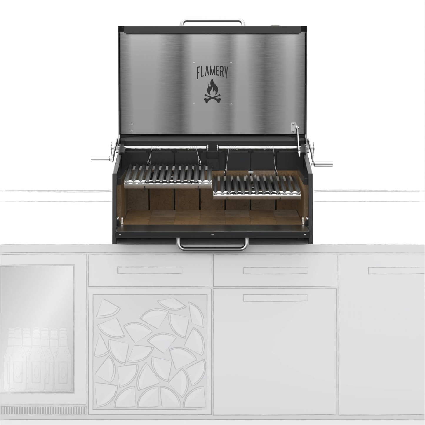 Flamery Small Asado BBQ with 50/50 Split Grill