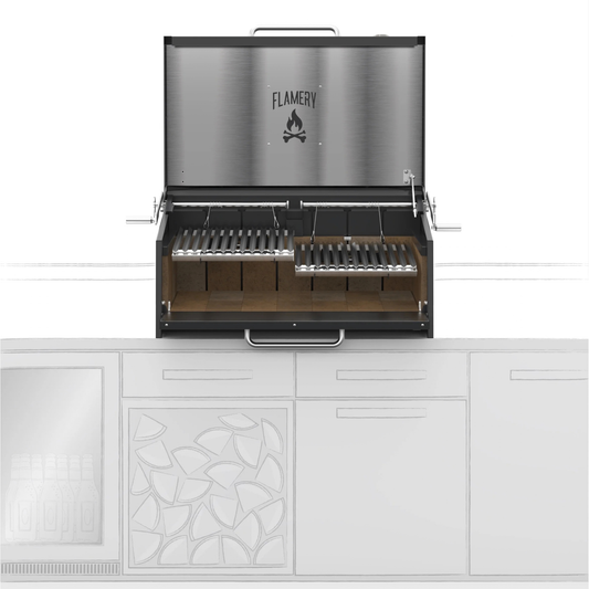 Flamery Small Asado BBQ with 50/50 Split Grill