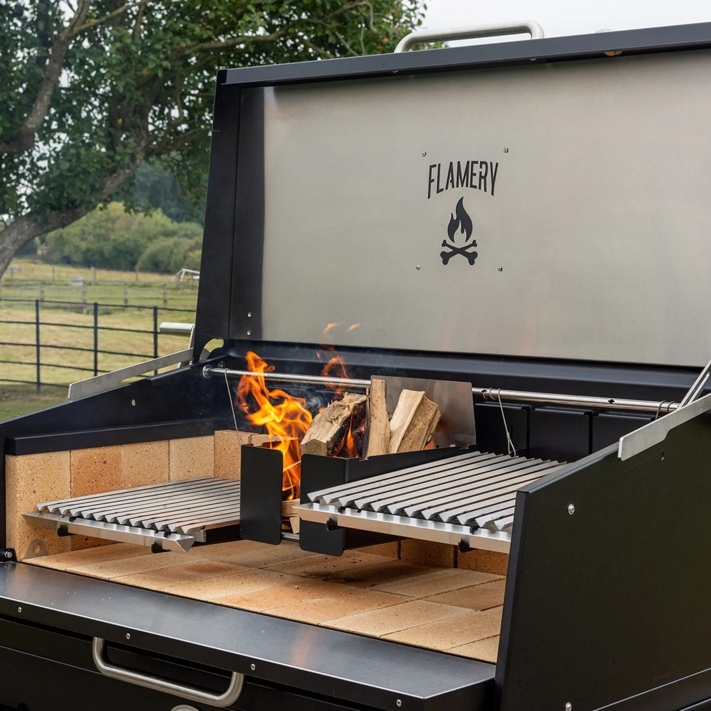Flamery Small Asado BBQ with Split Grill + Trolley