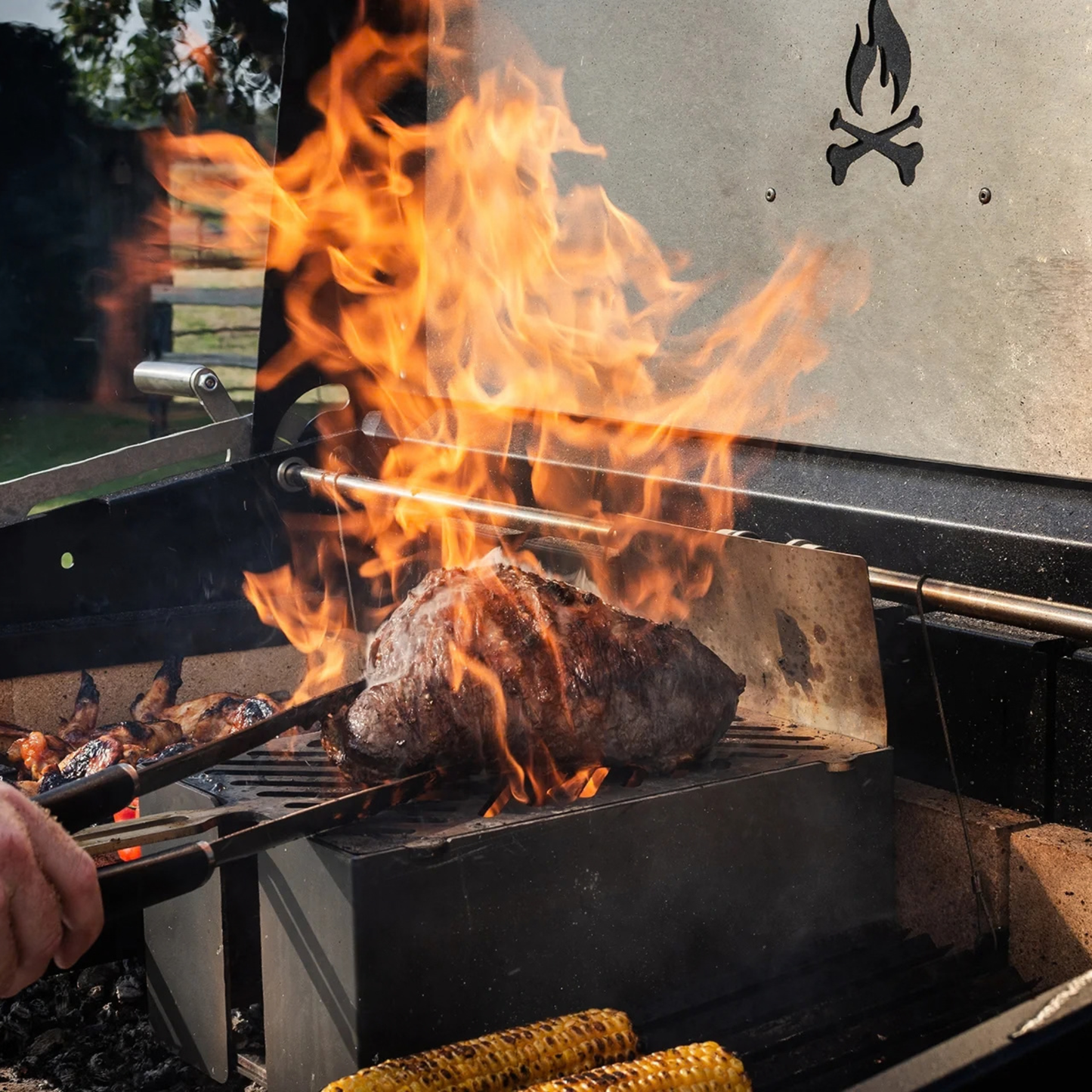 Flamery Small Asado BBQ with Full Grill on Trolley