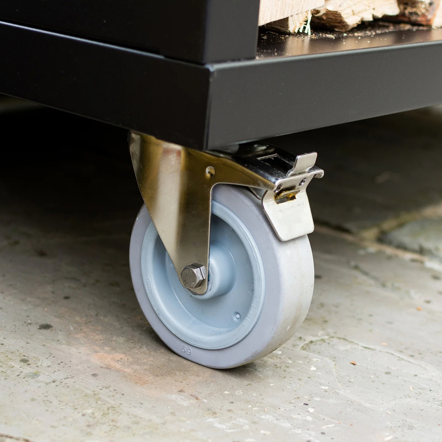 Flamery Large Asado BBQ with Split Grill + Firebox on Trolley