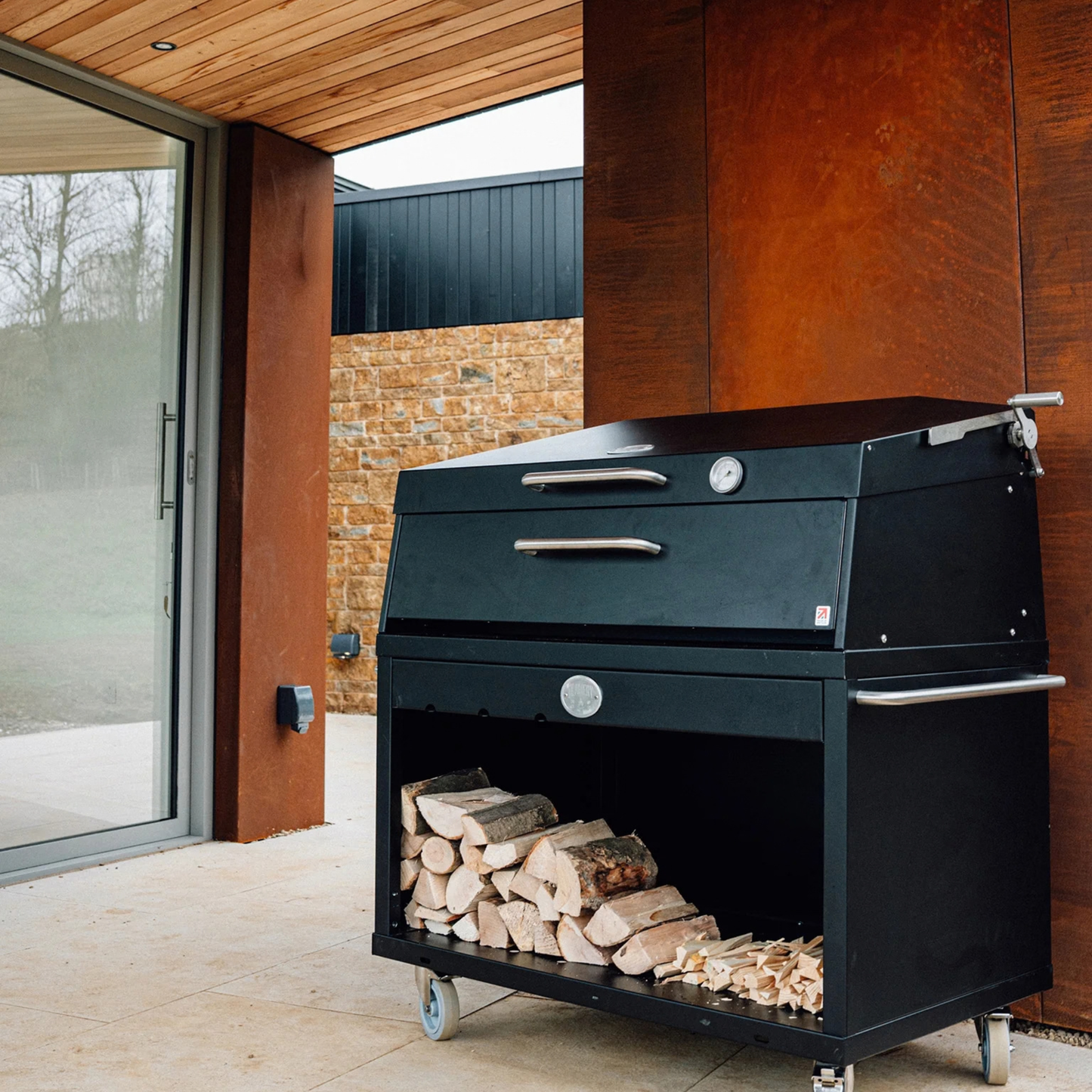 Flamery Small Asado BBQ with Split Grill + Trolley