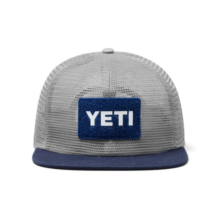 Yeti Velcro Badge Mesh Hat - Grey/Navy