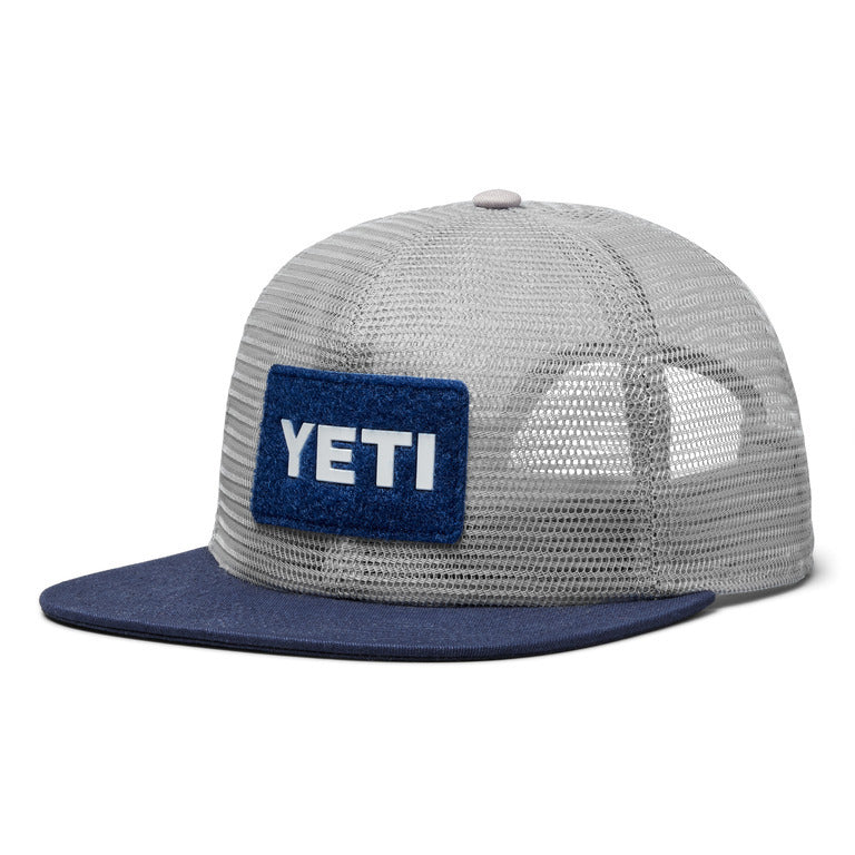 Yeti Velcro Badge Mesh Hat - Grey/Navy