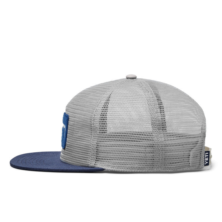 Yeti Velcro Badge Mesh Hat - Grey/Navy