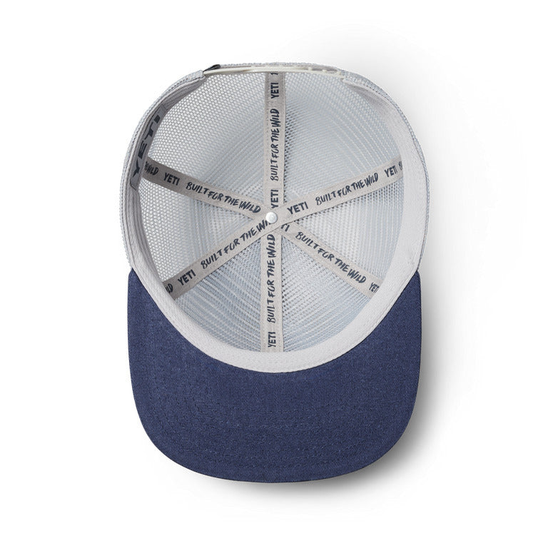 Yeti Velcro Badge Mesh Hat - Grey/Navy