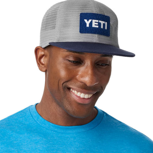 Yeti Velcro Badge Mesh Hat - Grey/Navy