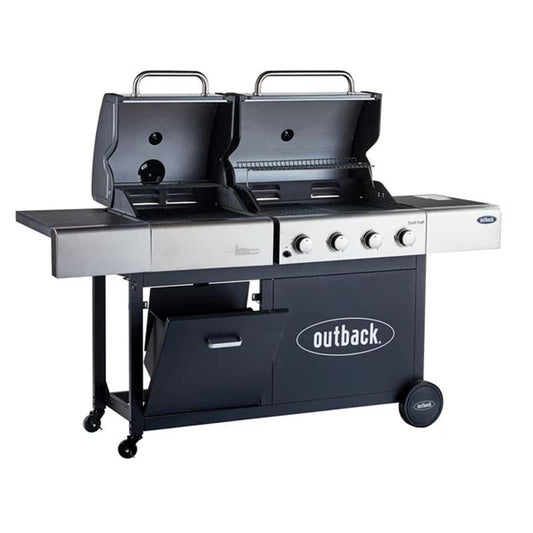 Outback 4 Burner Combi Charcoal and Gas BBQ - BBQ Land