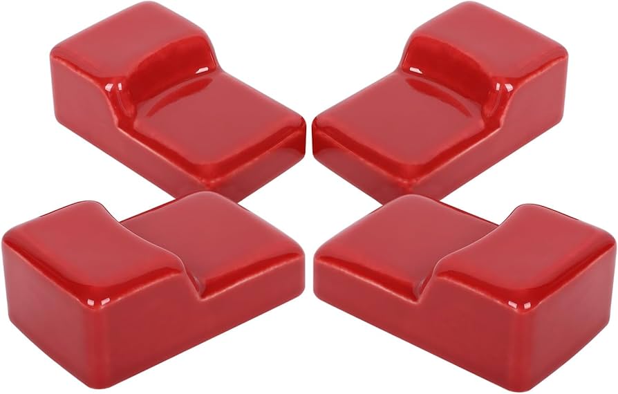 Set of Red Ceramic Feet for Kamado Grills