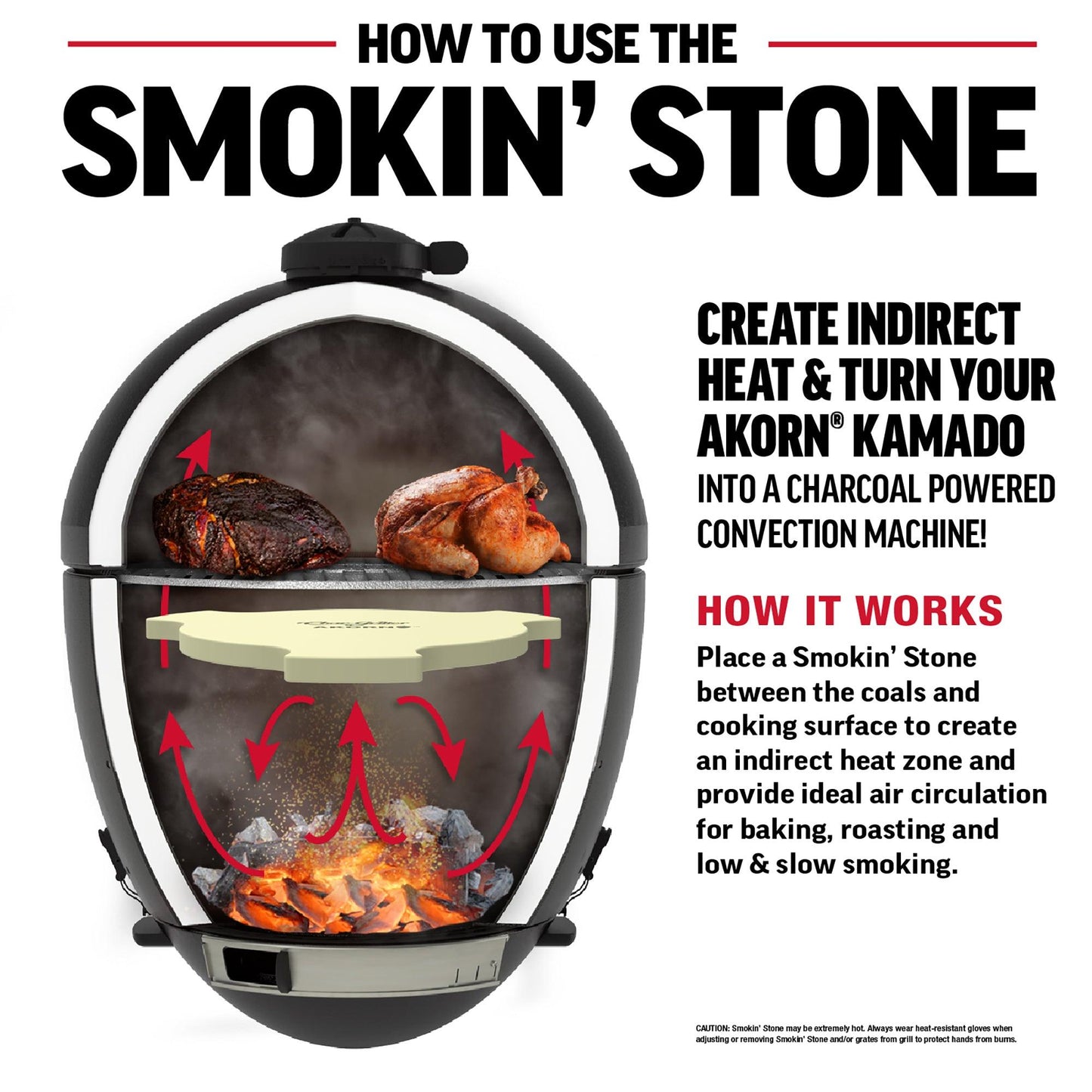 Heat Deflector Smokin' Stone for Char-Griller Akorn Kamado