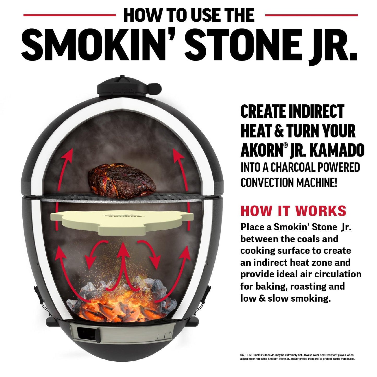 Heat Deflector Smokin' Stone for Char-Griller Akorn Junior