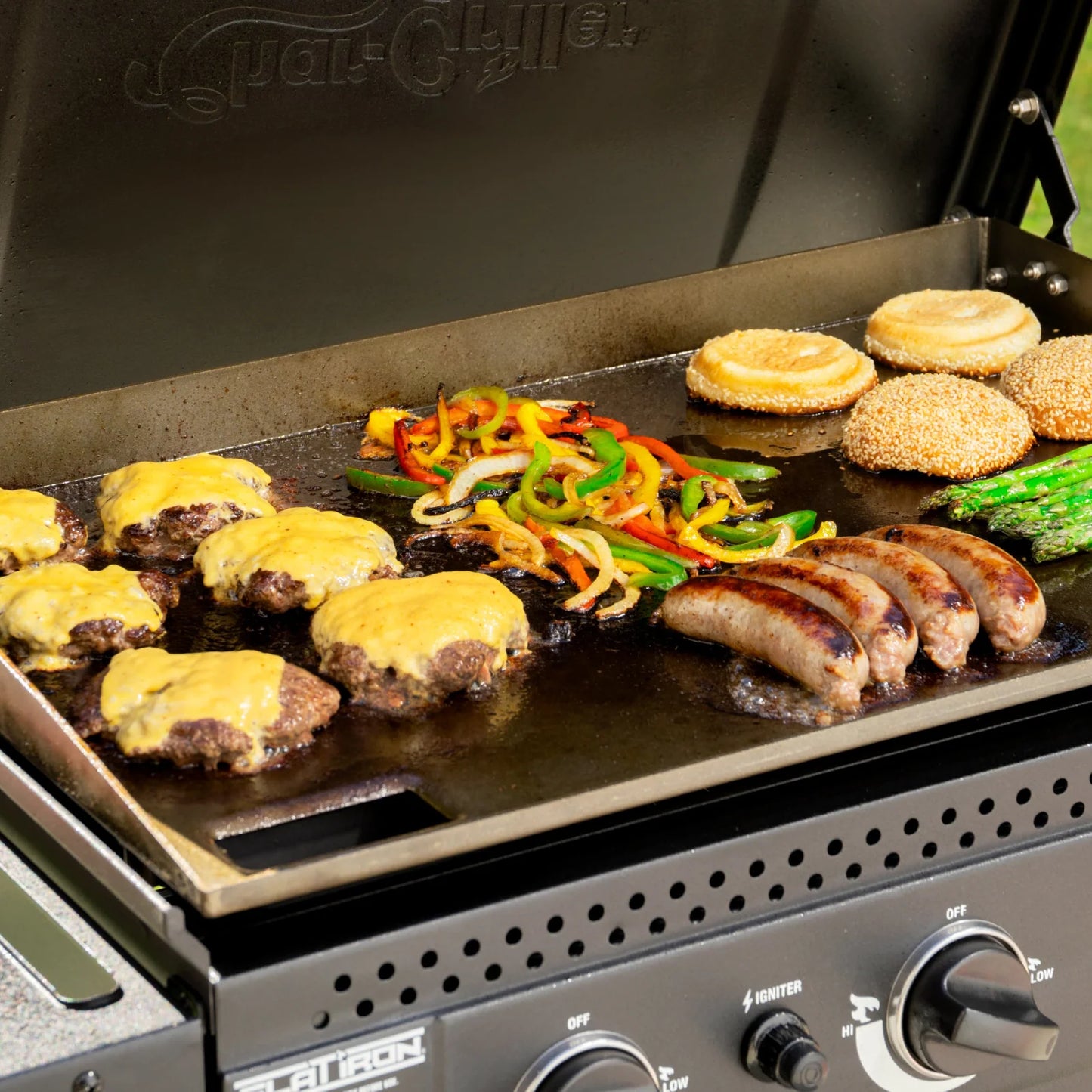 Char-Griller 3 Burner Flat Iron Gas Griddle Plancha BBQ
