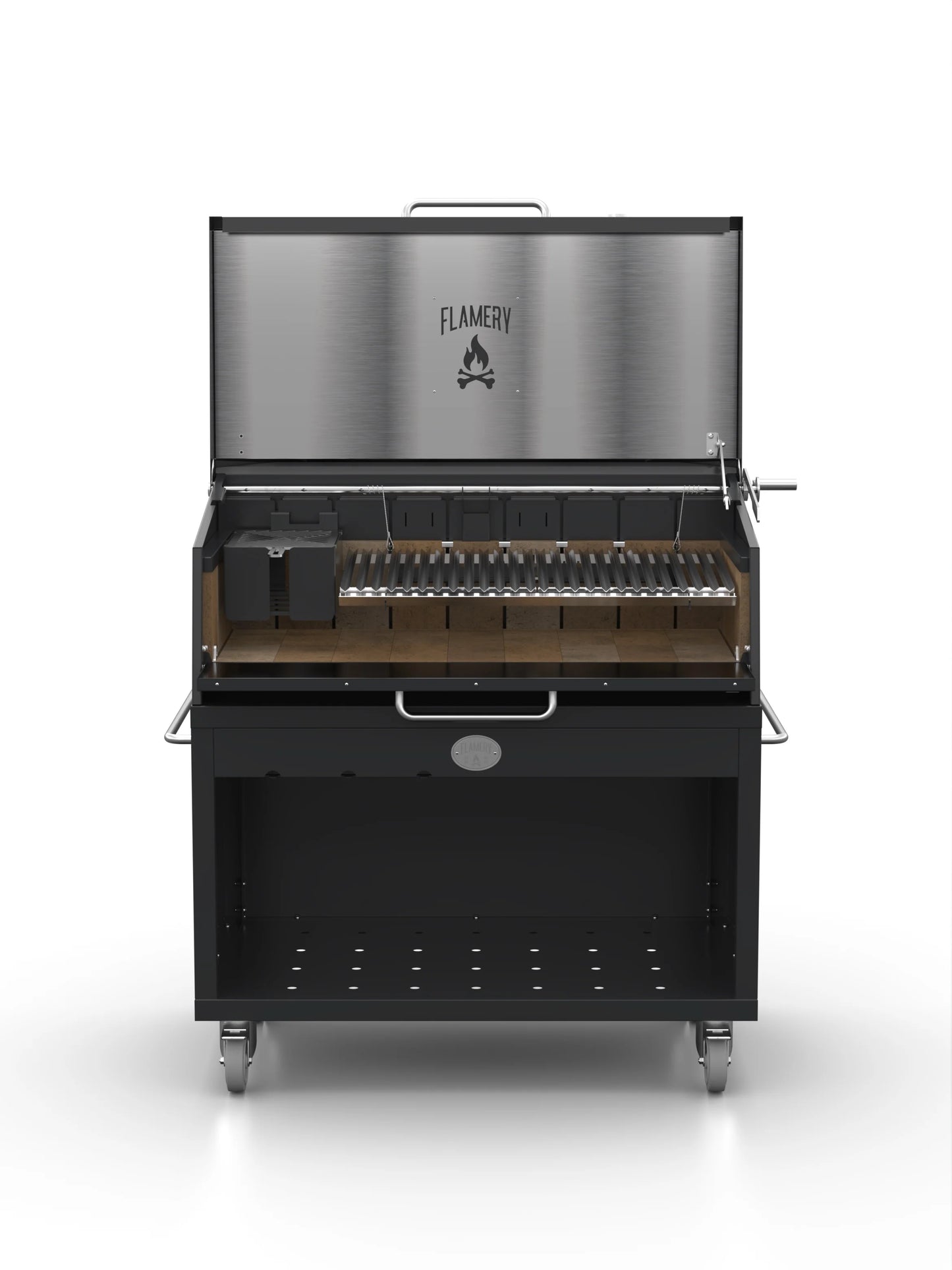 Flamery Large Asado with Full Grill + Firebox on Trolley