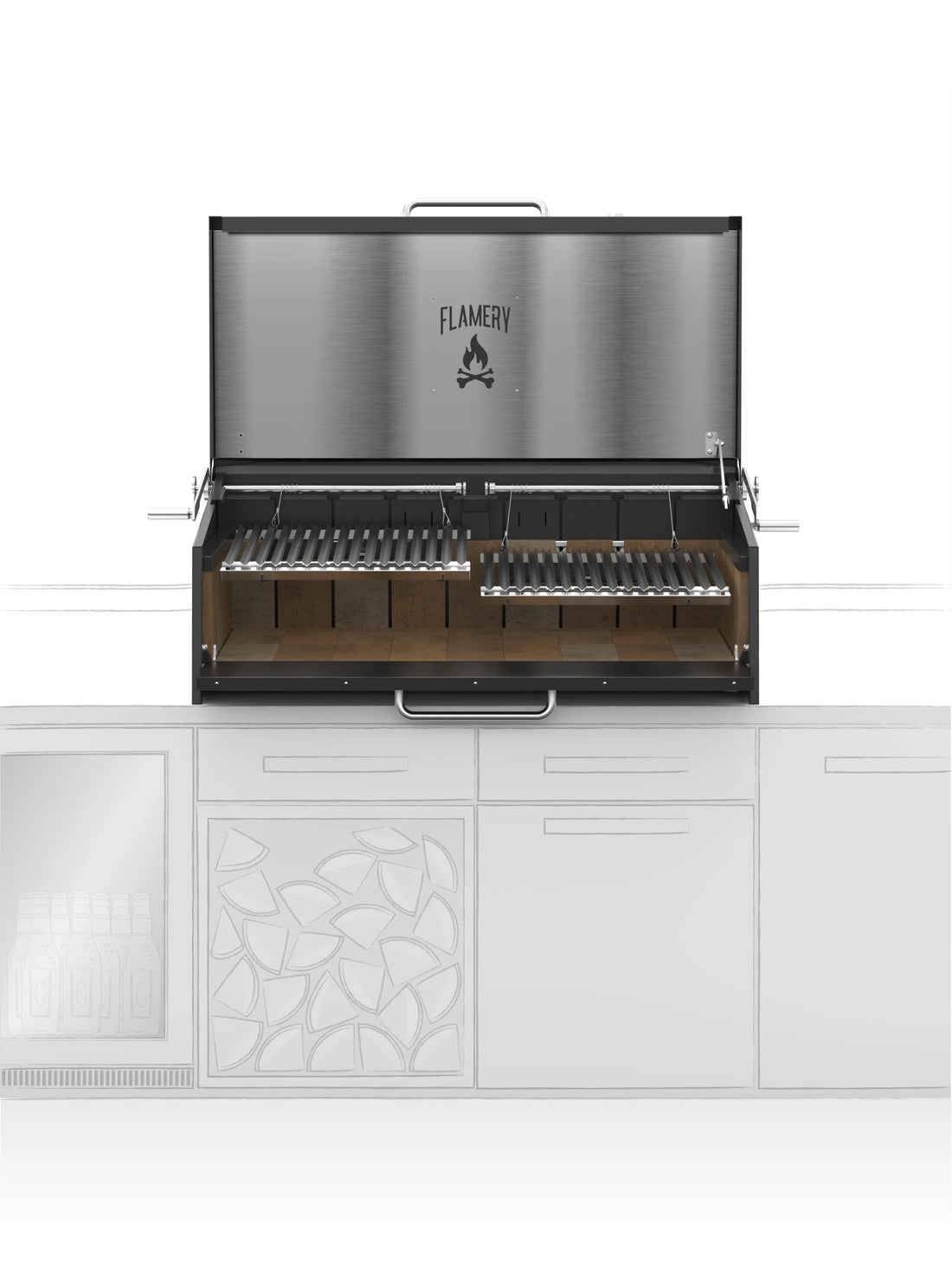 Flamery Large Asado BBQ with 50/50 Split Grill | BBQ Land