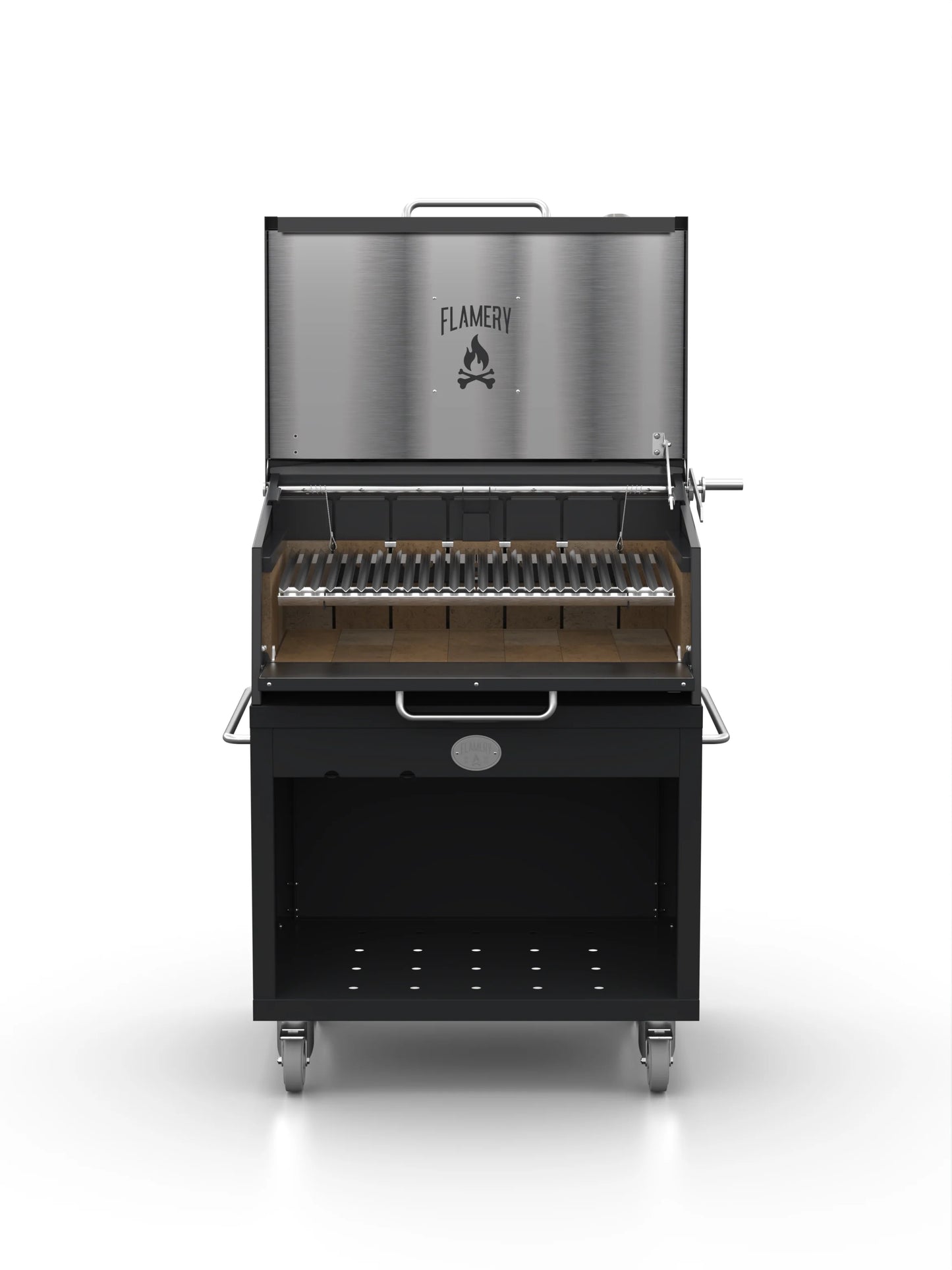 Flamery Small Asado BBQ with Full Grill on Trolley