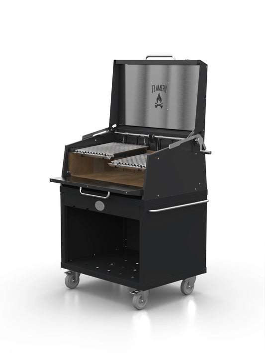 Flamery Small Asado BBQ with Split Grill + Trolley