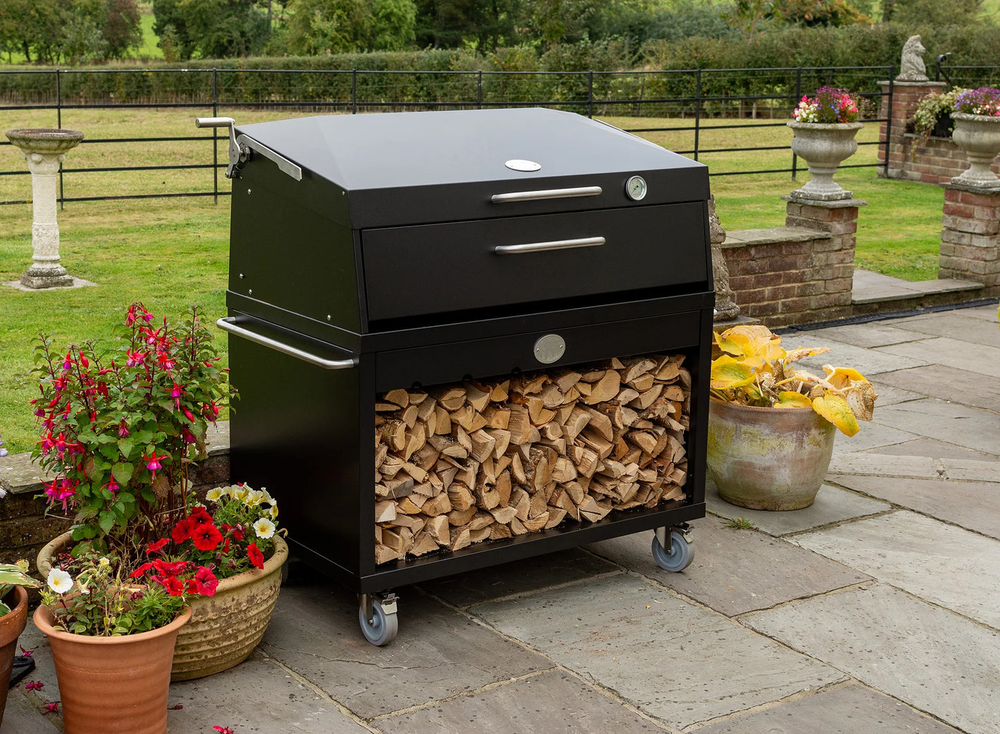 Flamery Large Asado BBQ with Split Grill and Firebox | BBQ Land