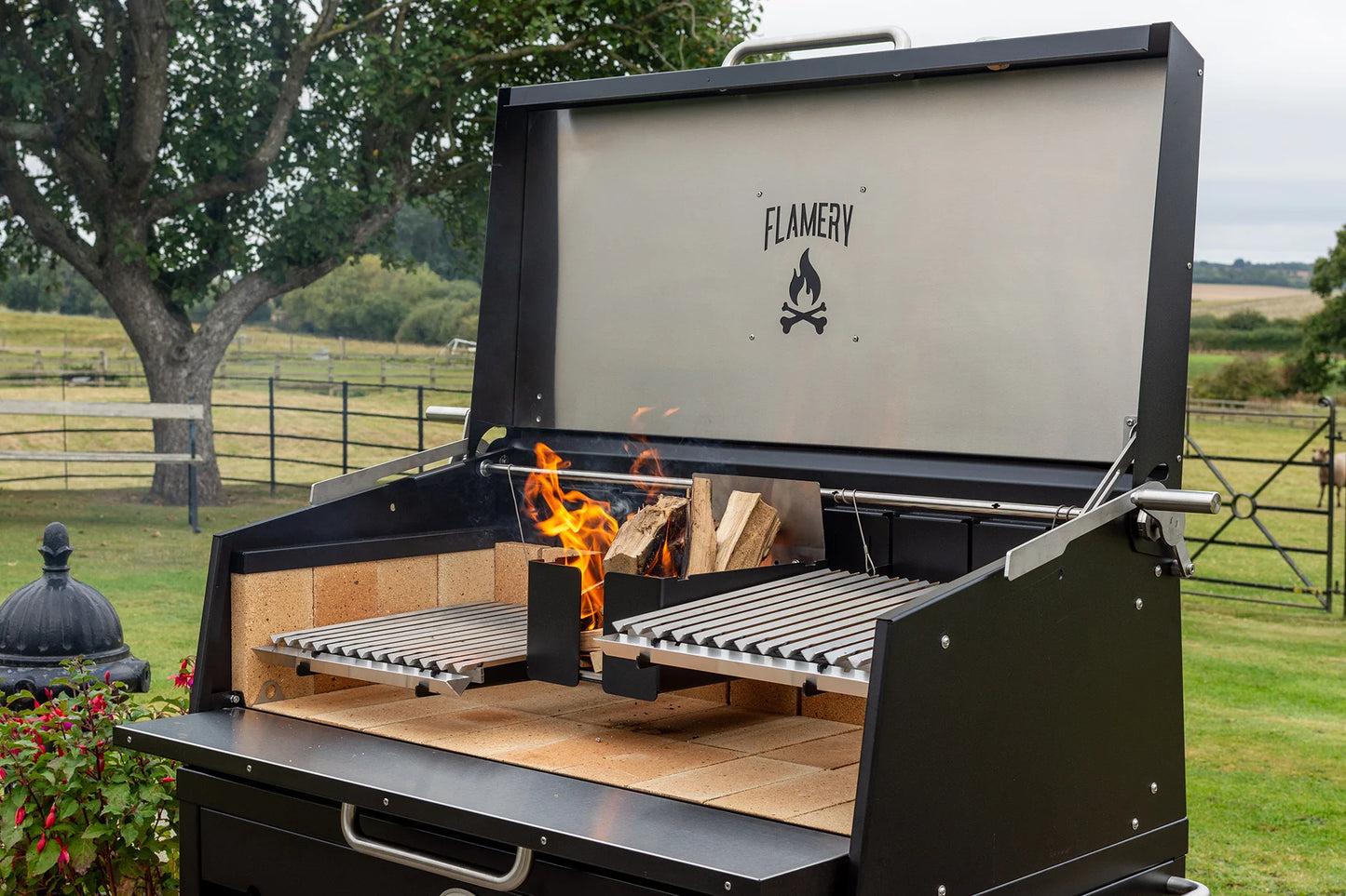 Flamery Large Asado BBQ with Split Grill and Firebox | BBQ Land