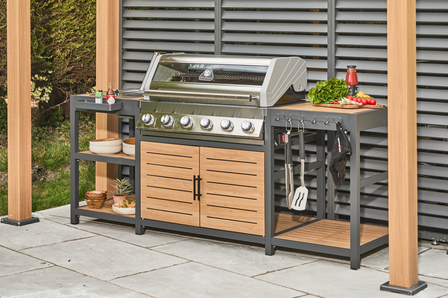Grillstream Sanctuary Oak 6 Burner Outdoor Kitchen