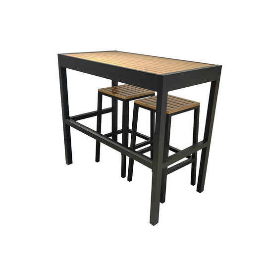 Sanctuary Oak Outdoor Kitchen Bar Table and Bar Stools