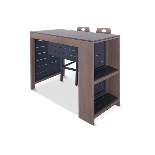 Sanctuary Birch Deluxe Outdoor Kitchen Bar Table and Bar Stools