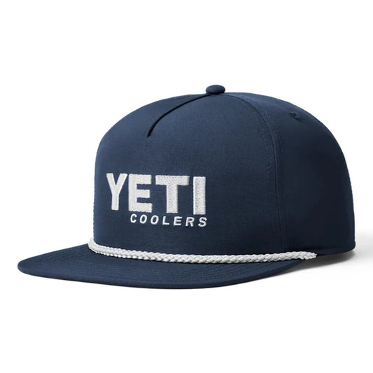 Yeti Coolers Mid Pro Flat Brim Rope Cap in Navy