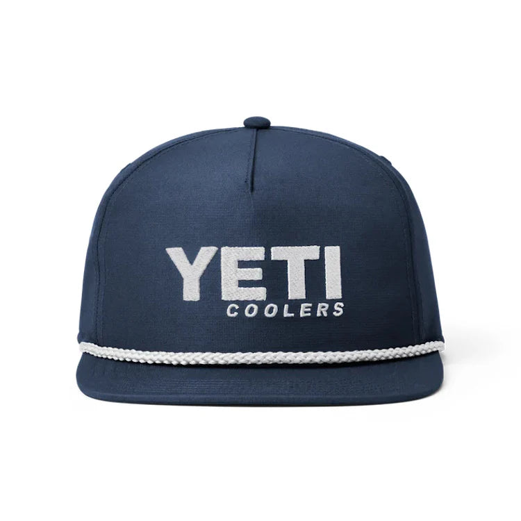 Yeti Coolers Mid Pro Flat Brim Rope Cap in Navy