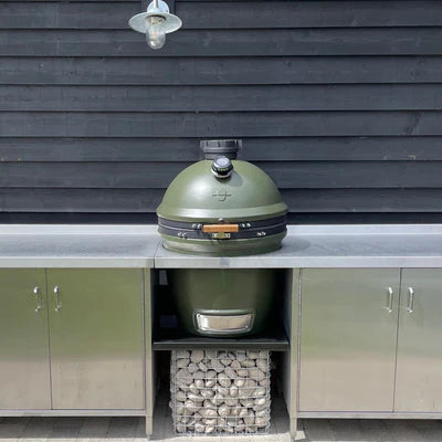 Grden Olive Green V2 Standalone Kamado BBQ with Green Feet