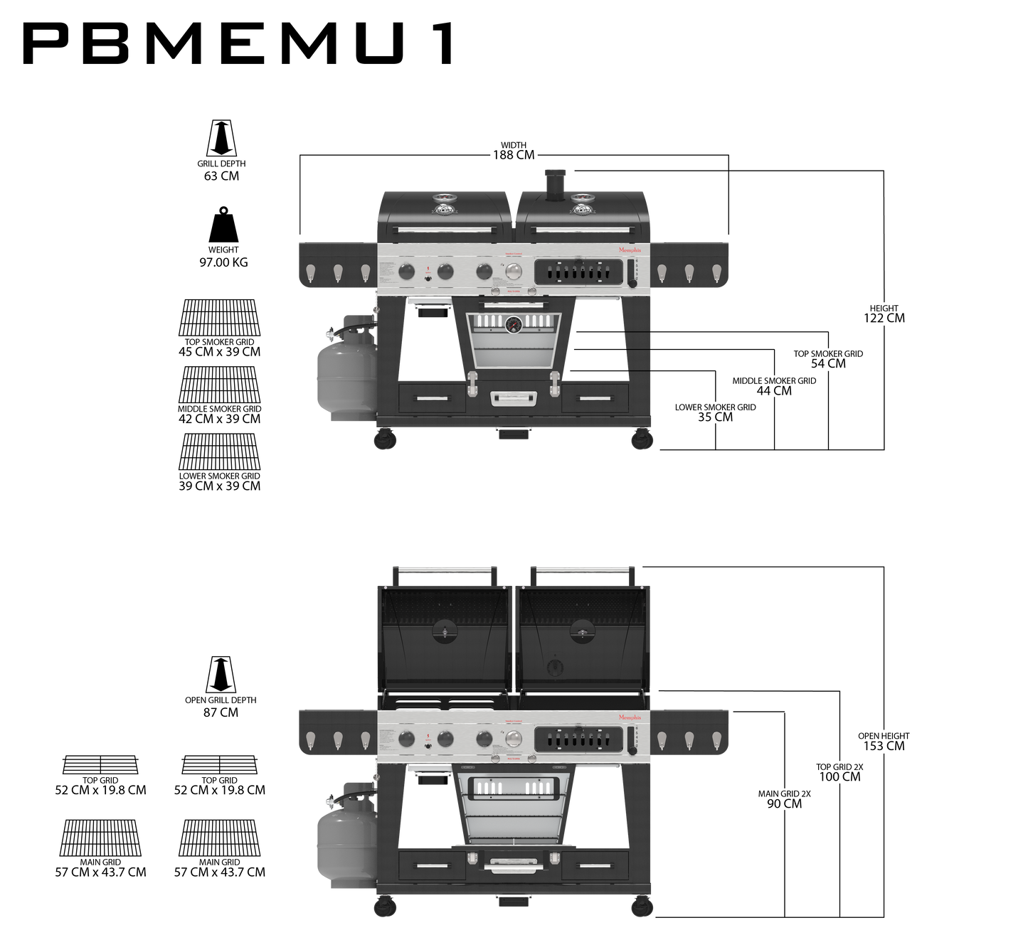 Pit Boss Memphis 1.0 Ultimate Combo Smoking BBQ Grill