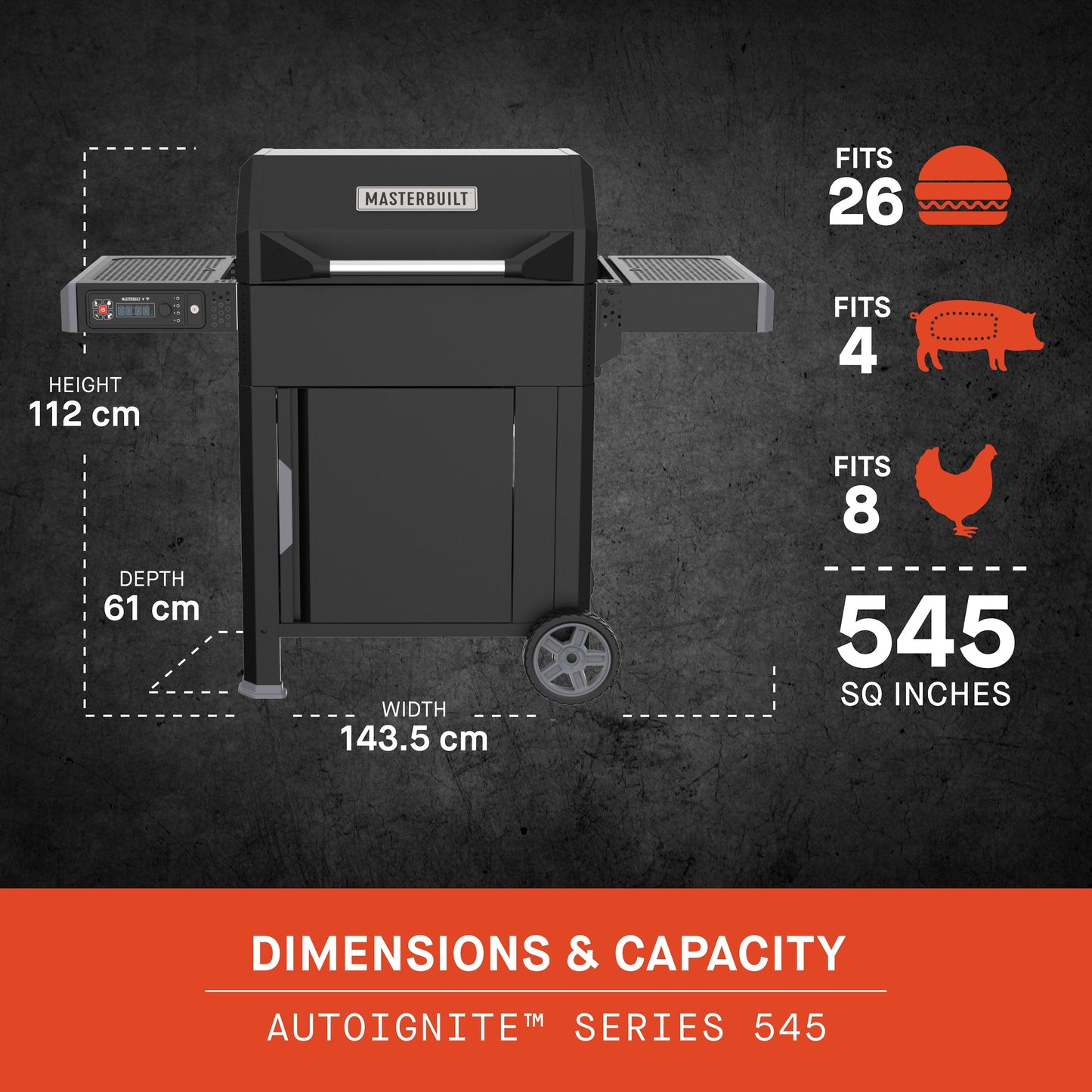 Masterbuilt AutoIgnite™ Series 545 Digital Charcoal BBQ