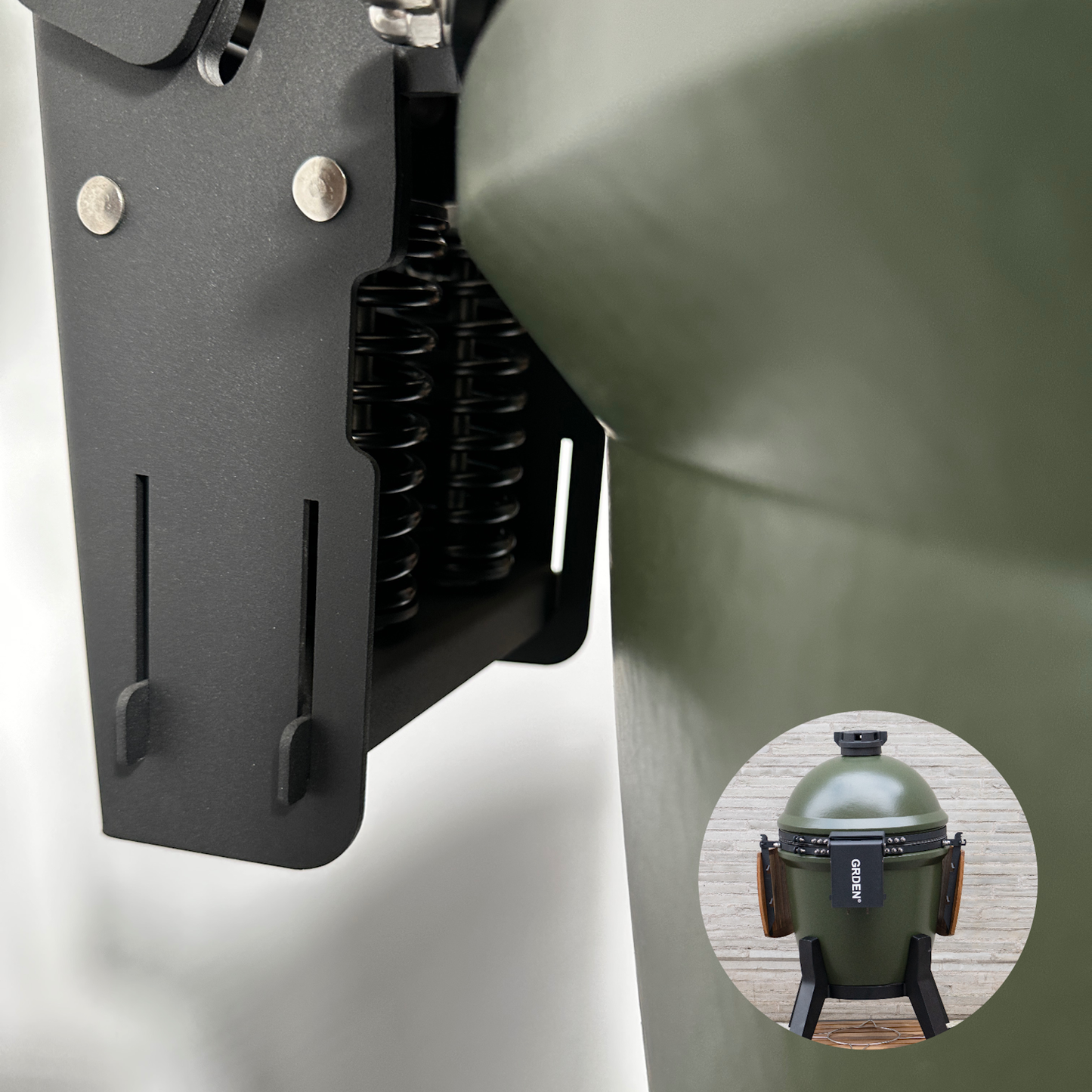 Grden Olive Green V2 Standalone Kamado BBQ with Green Feet