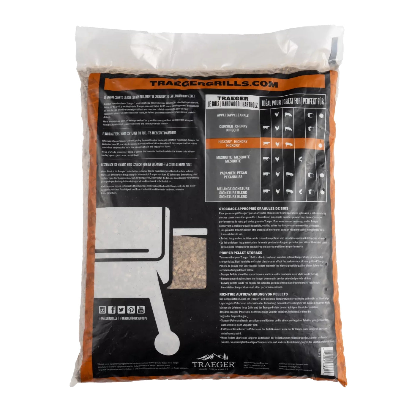 FSC Traeger Hickory Wood Pellets 9kg