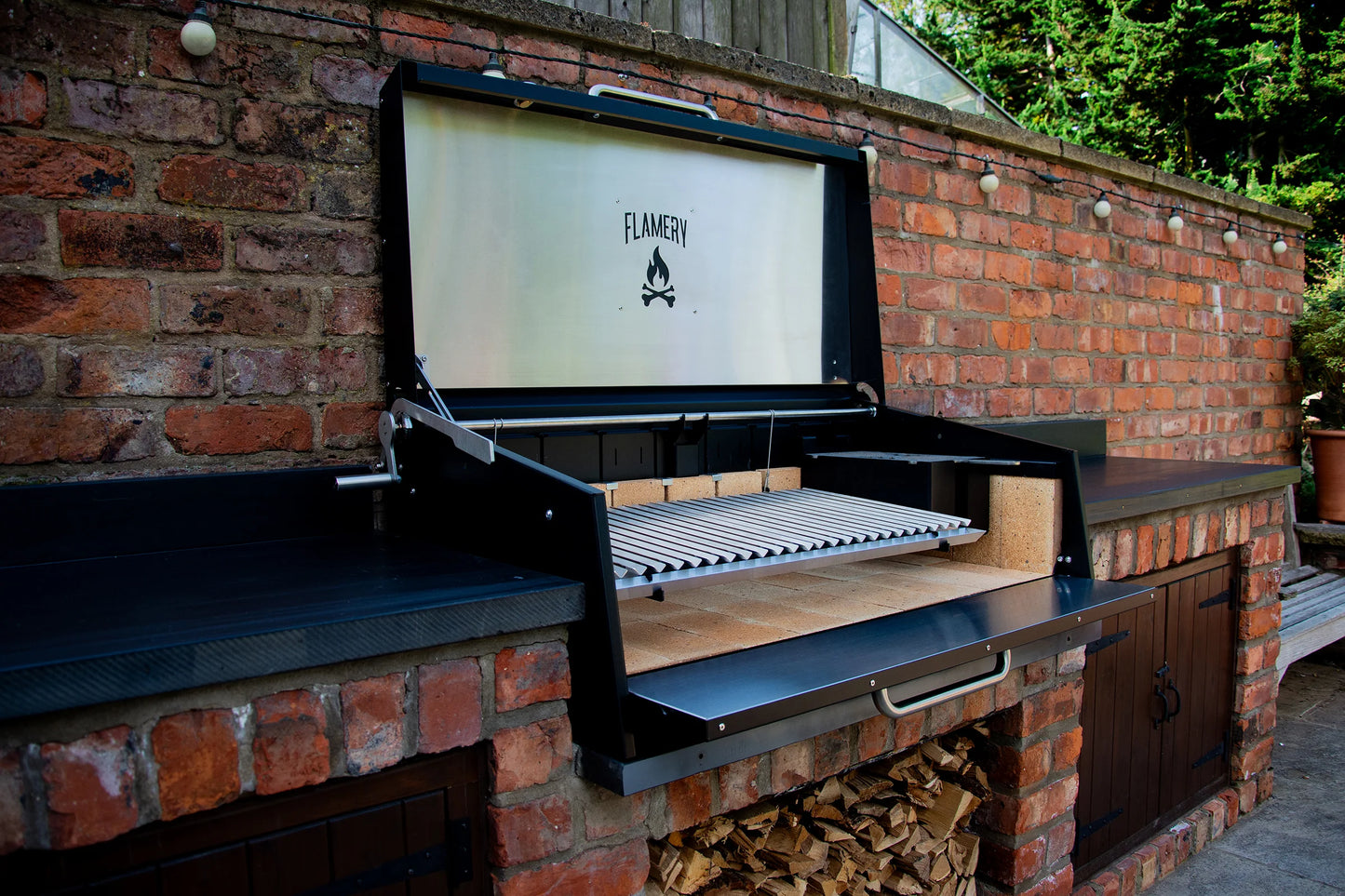 Flamery Large Asado Argentinian BBQ with Full Grill + Firebox | BBQ Land