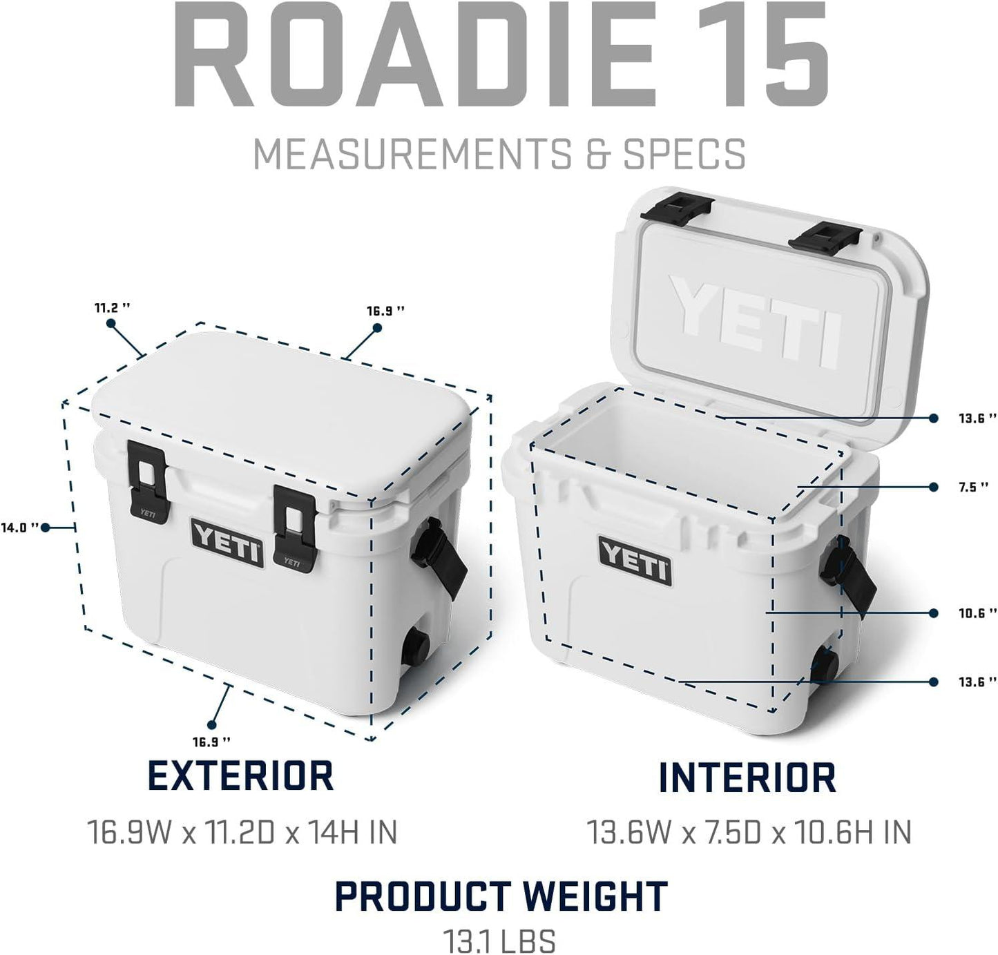 YETI Roadie 15 Hard Cooler with DoubleDuty Shoulder Strap